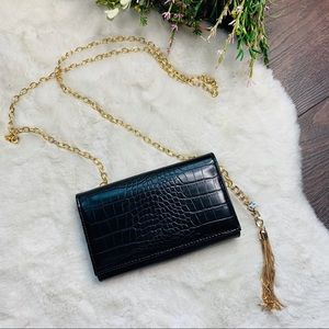 Like Dreams Vegan Leather Tassel Chain Clutch